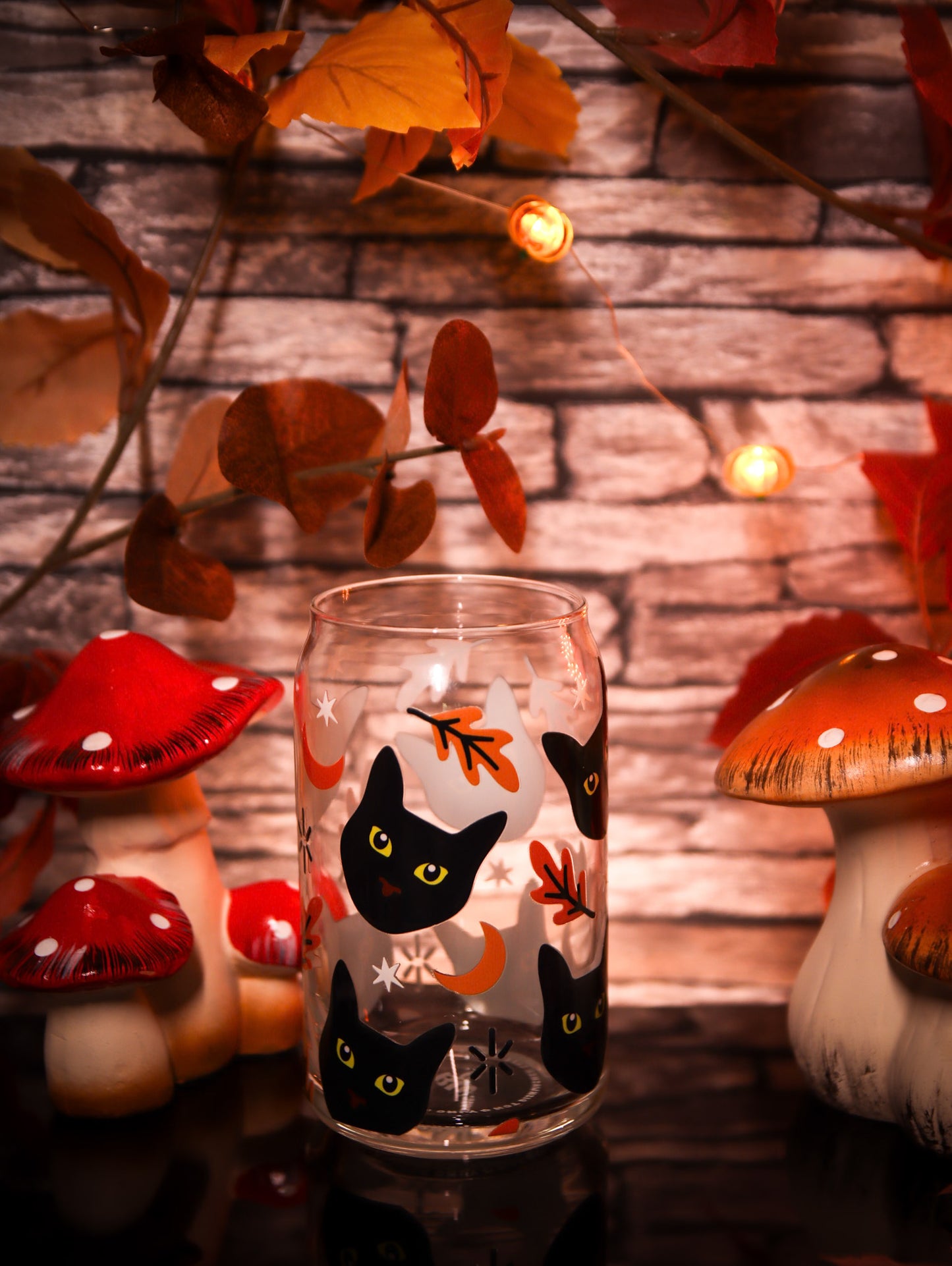Autumn Cats | Glass Can