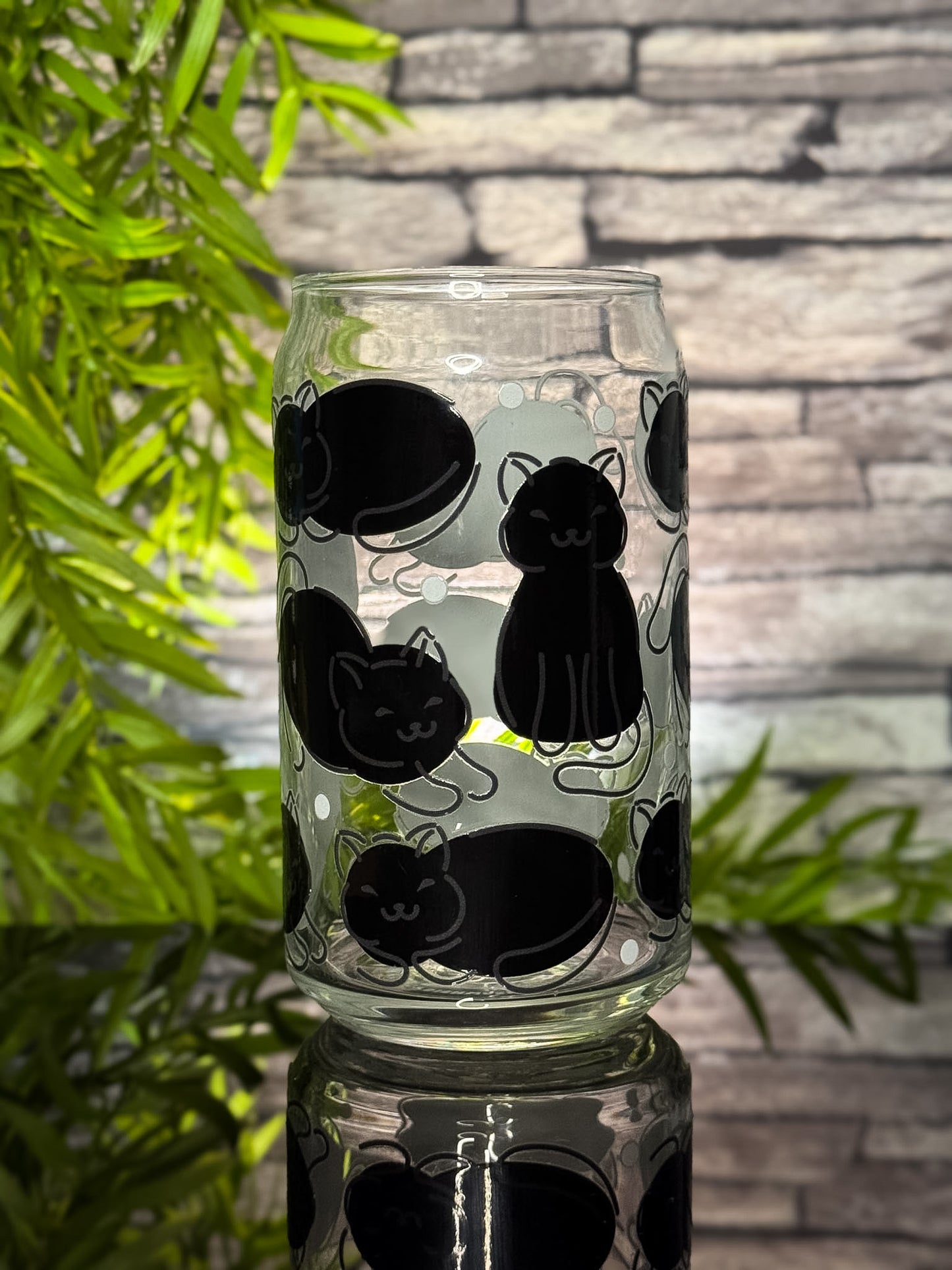 Cats Black | Glass Can