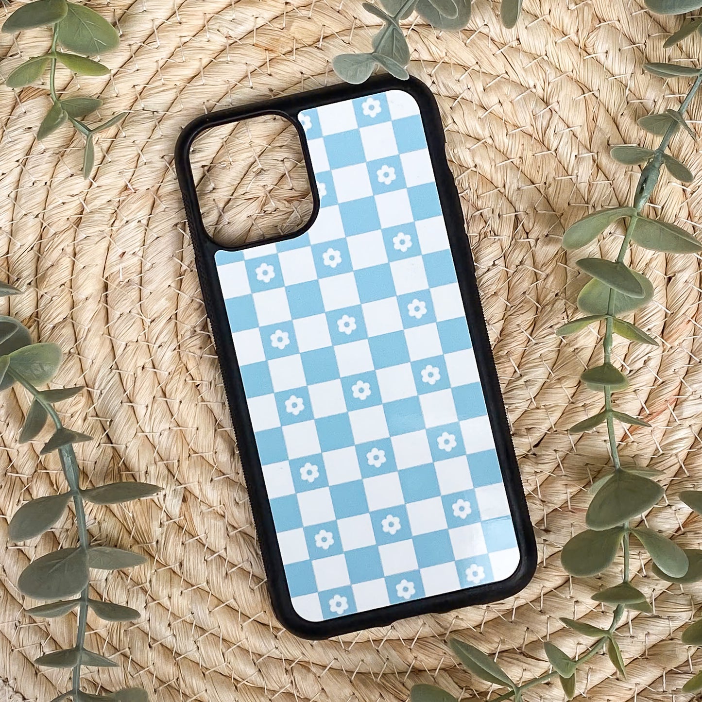 Chequered Flowers Blue | Phone Case