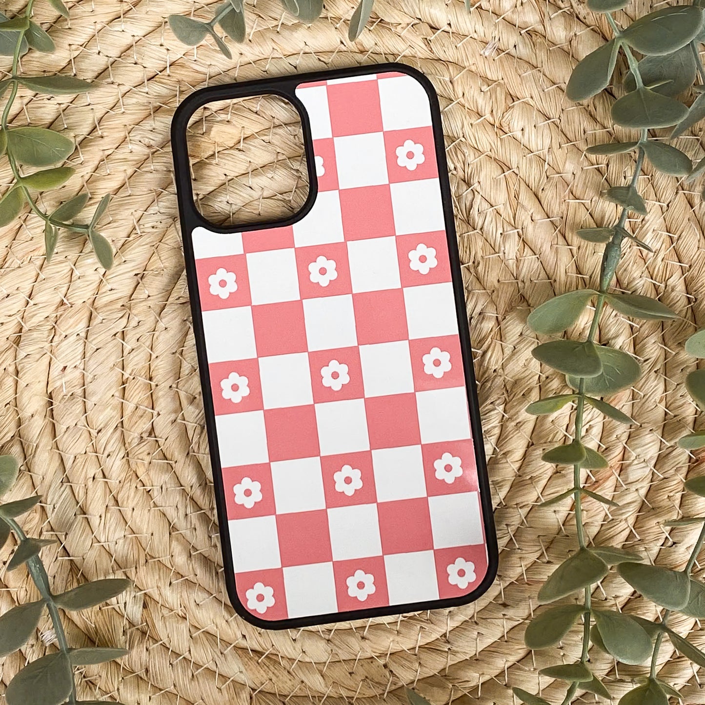 Chequered Flowers Pink | Phone Case