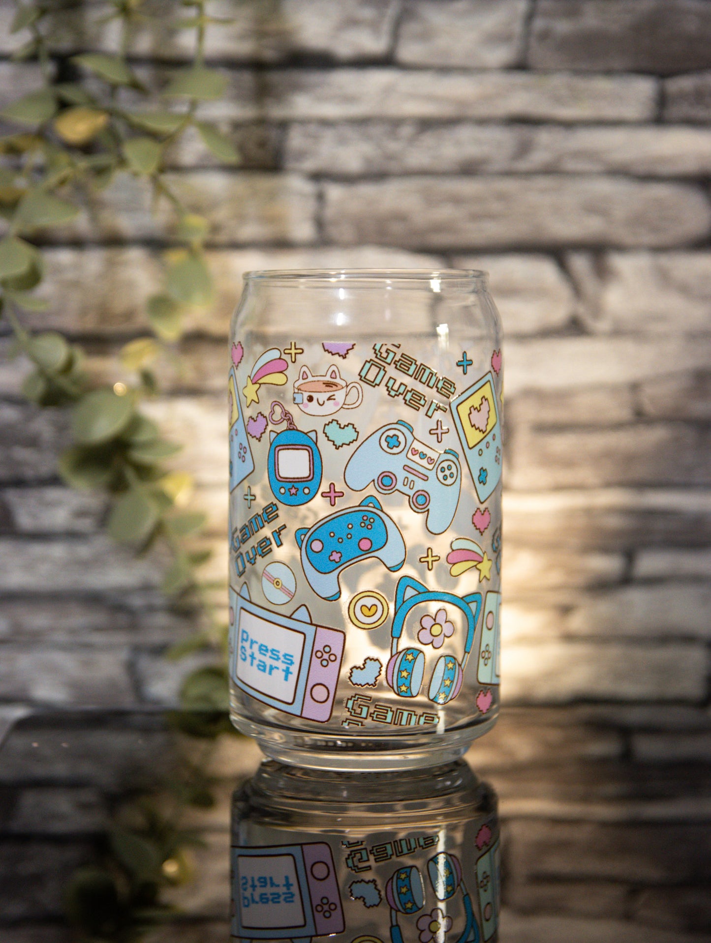 Cute Gaming Blue | Glass Can