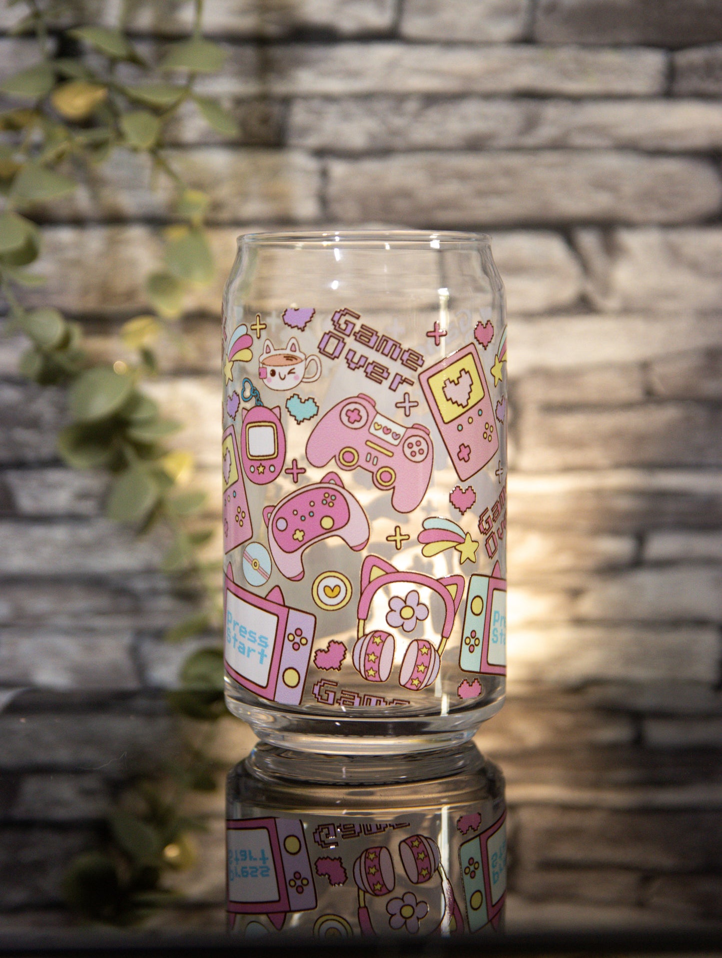 Cute Gaming Pink | Glass Can