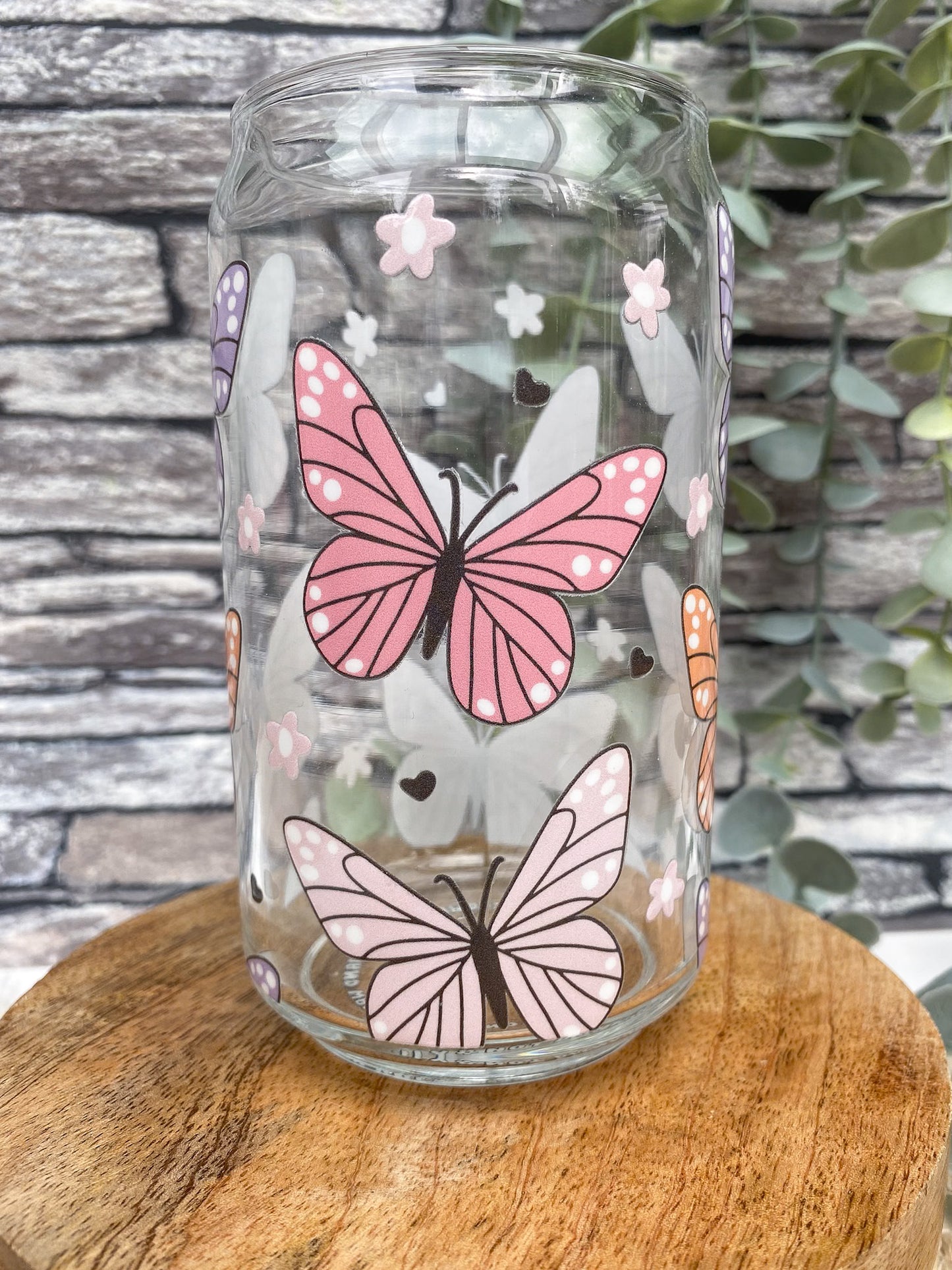 Flutterby Butterfly | Glass Can
