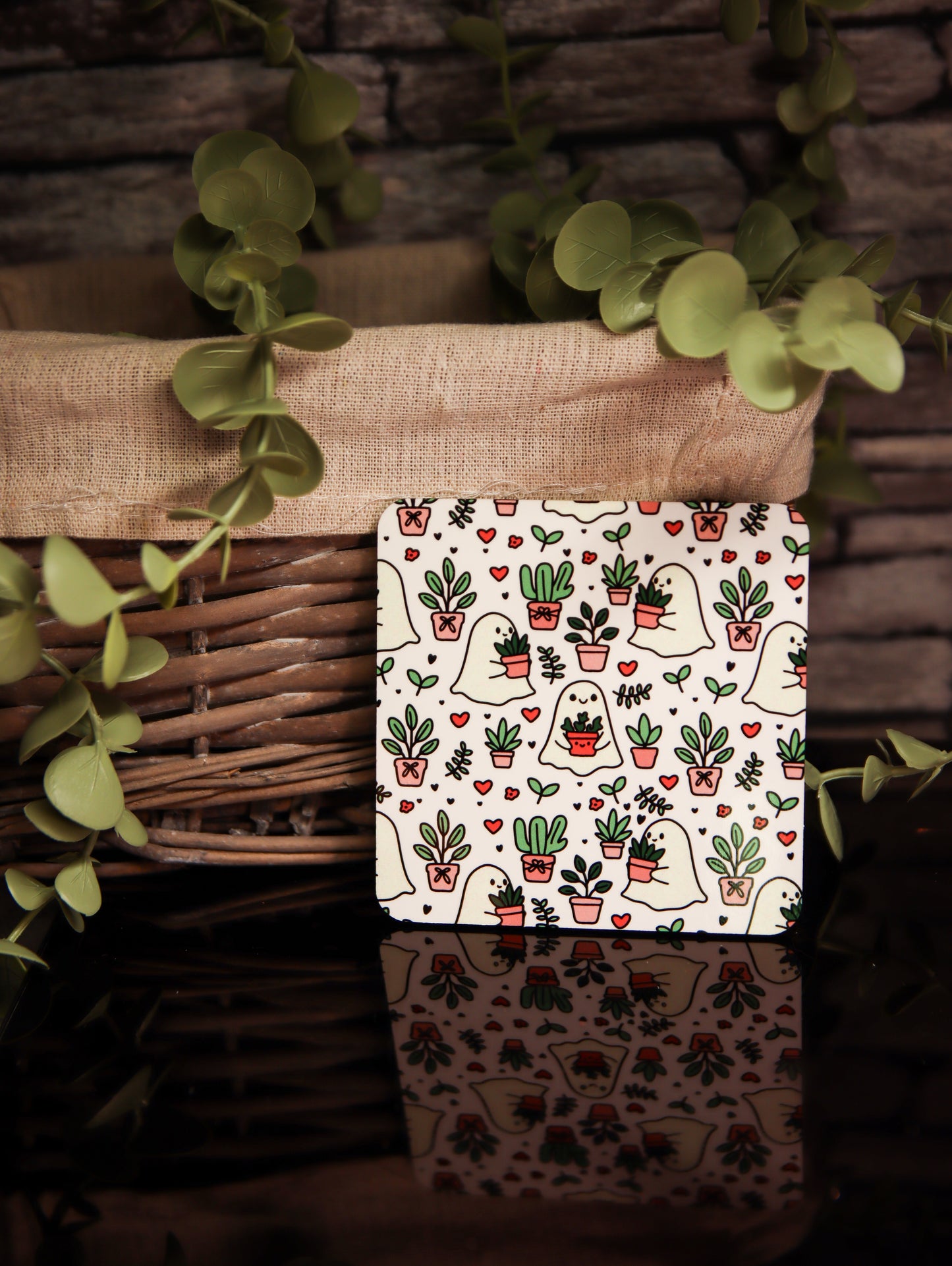 Ghost With Plants | Coasters