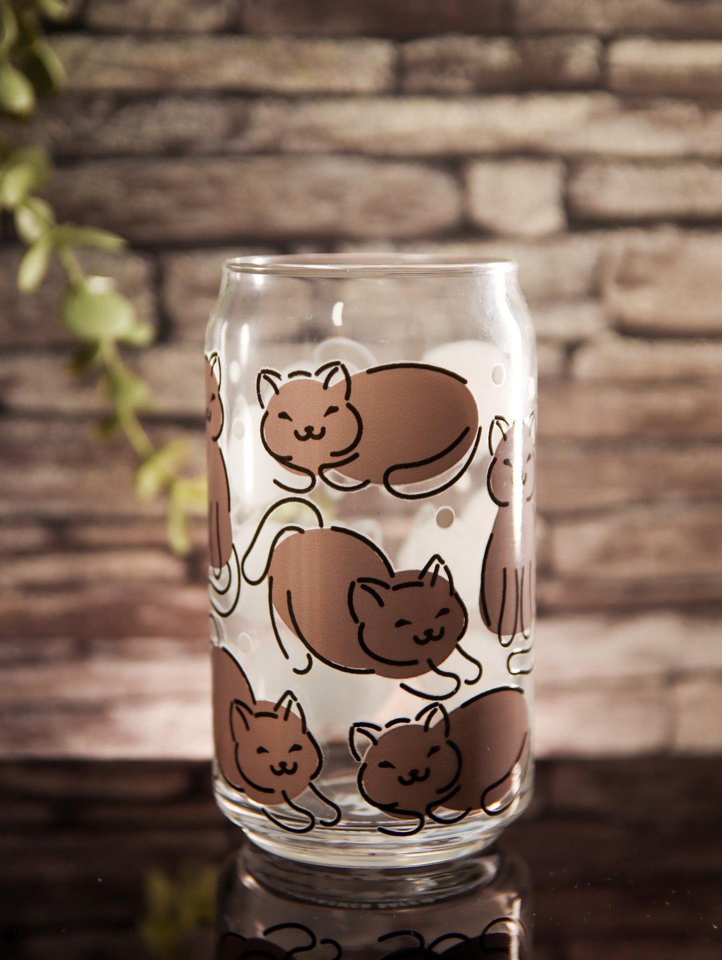Cats Gray | Glass Can