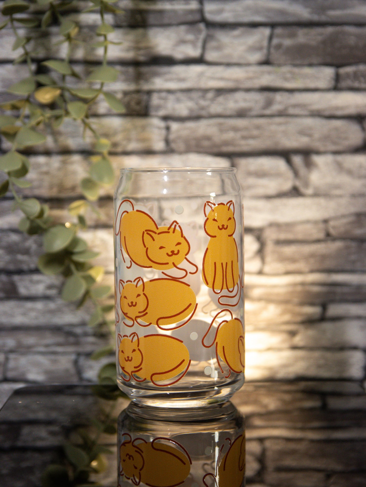 Cats Orange | Glass Can