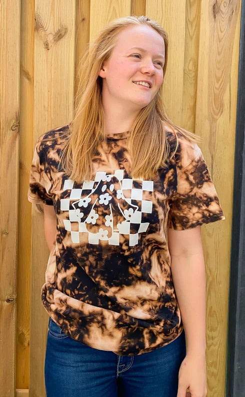 Reversed Dye Checkered Ghost | T-Shirt