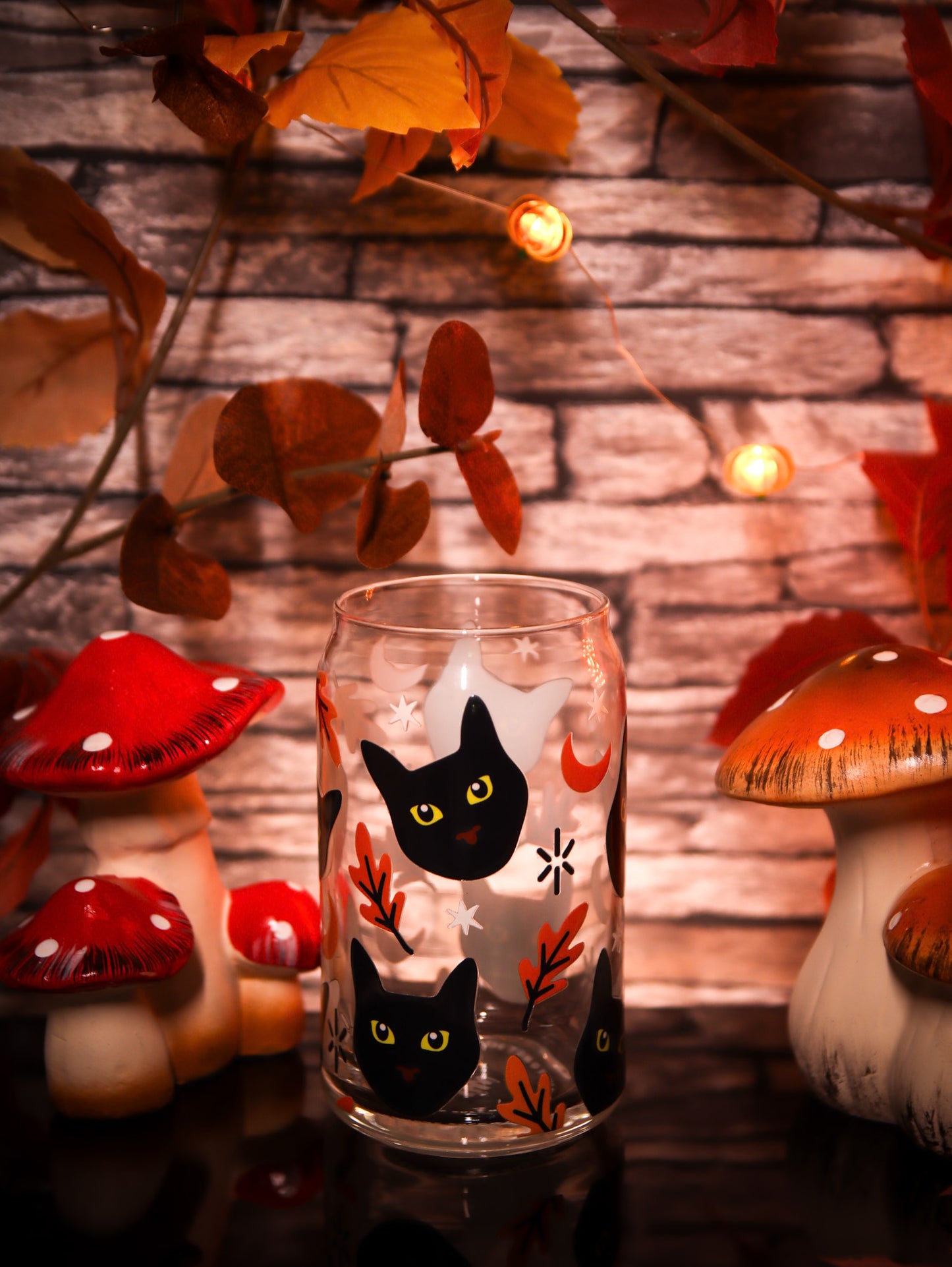 Autumn Cats | Glass Can