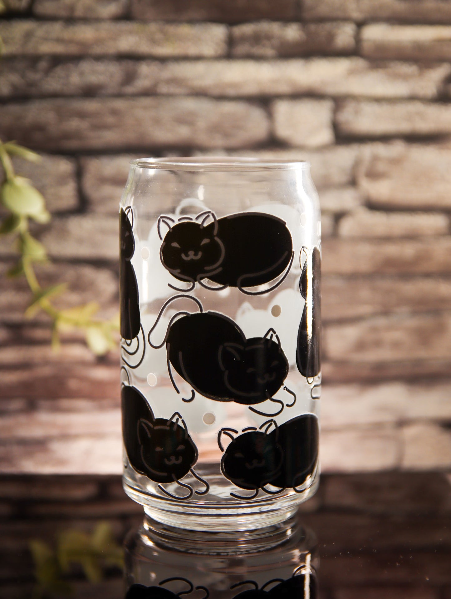 Cats Black | Glass Can