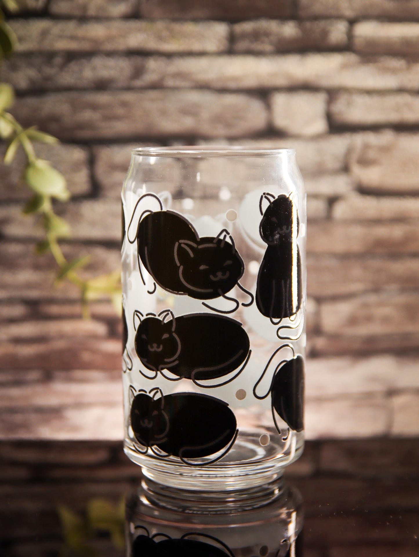 Cats Black | Glass Can