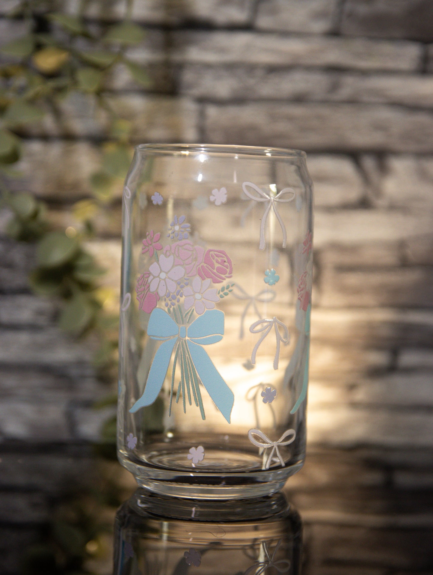 Bouquet With Flowers | Glass Can