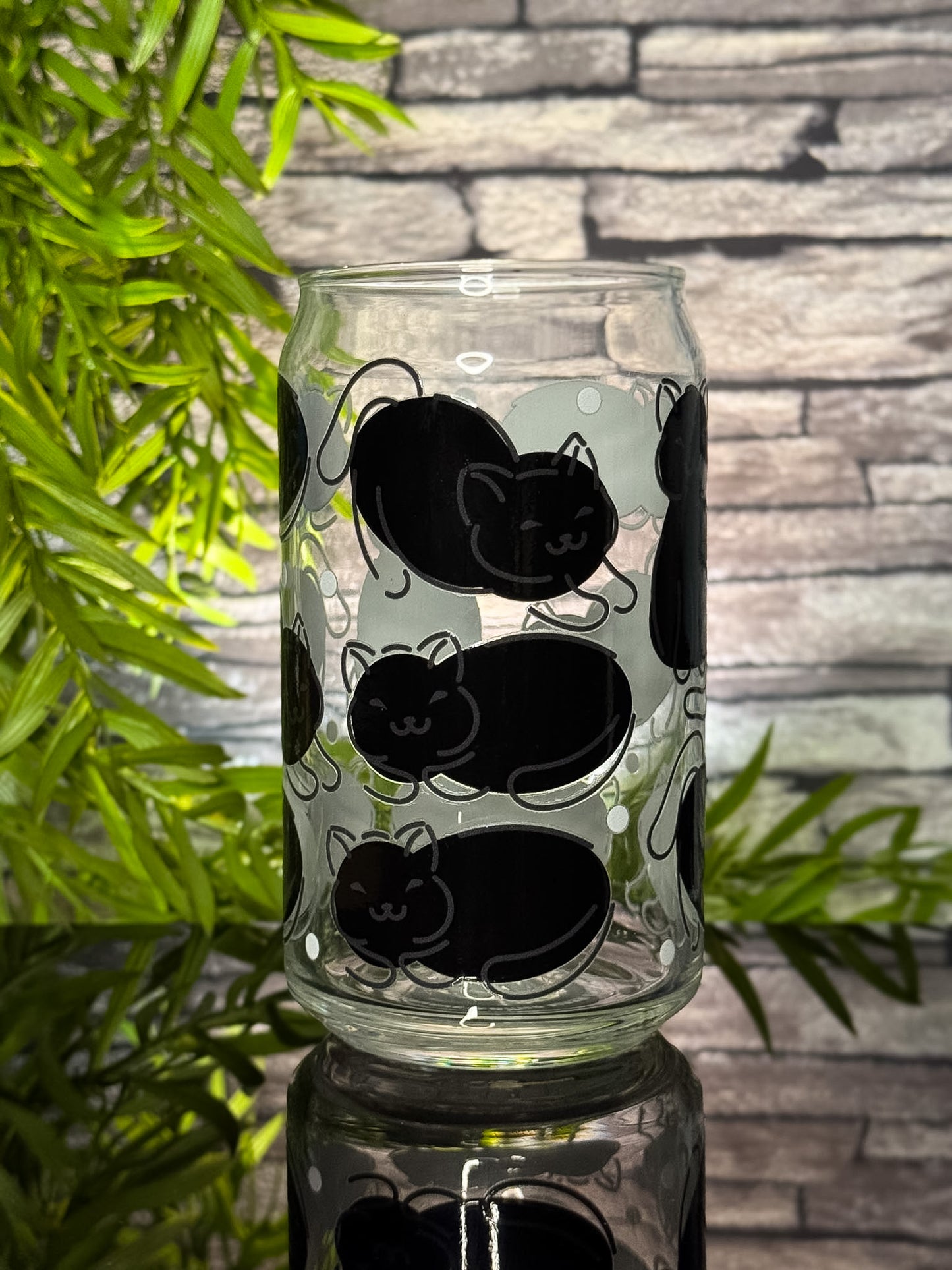 Cats Black | Glass Can