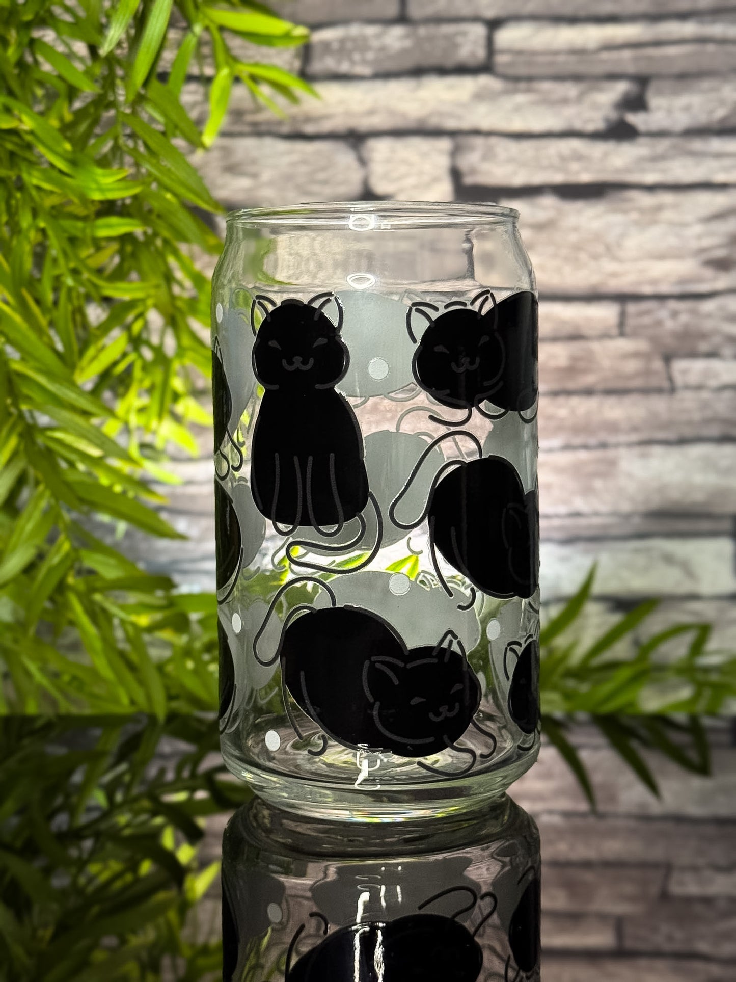 Cats Black | Glass Can