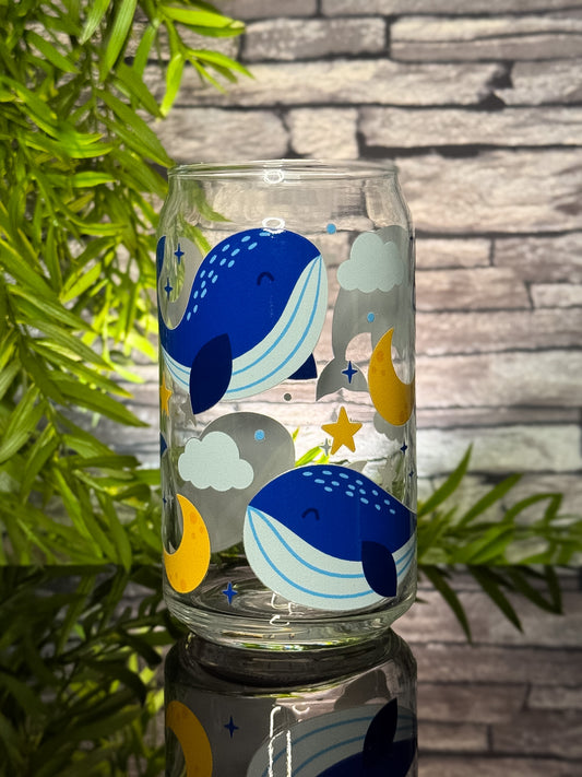 Celestial Whales | Glass Can