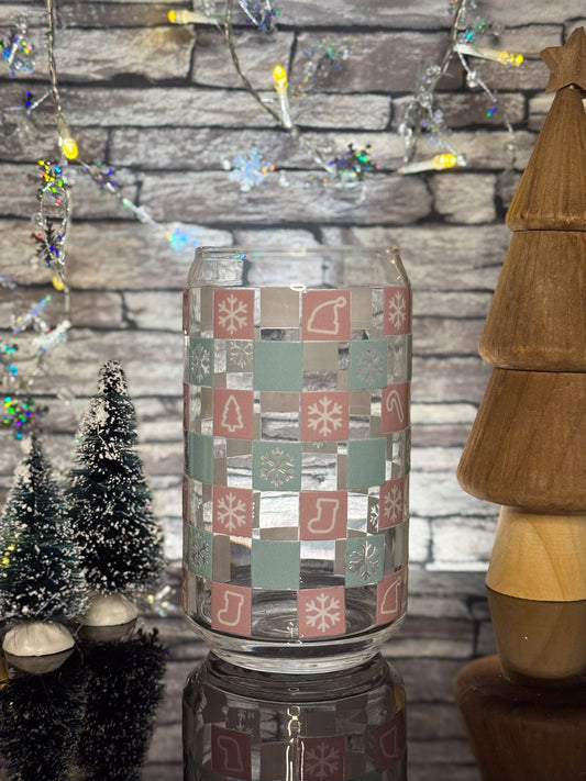 Checkered Winter | Glass Can