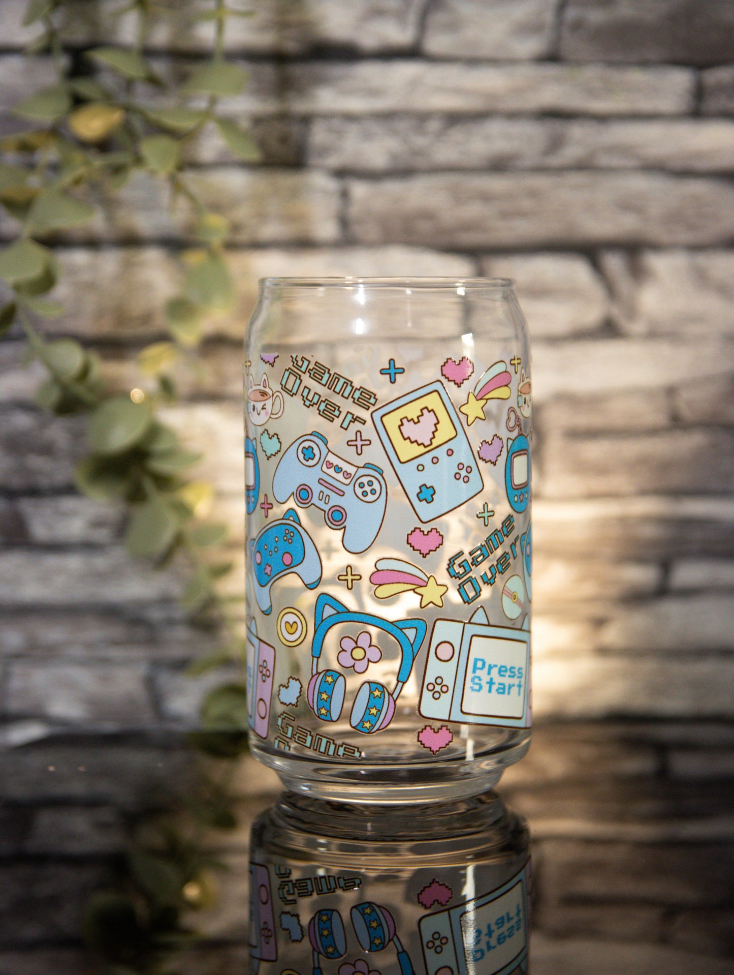 Cute Gaming Blue | Glass Can
