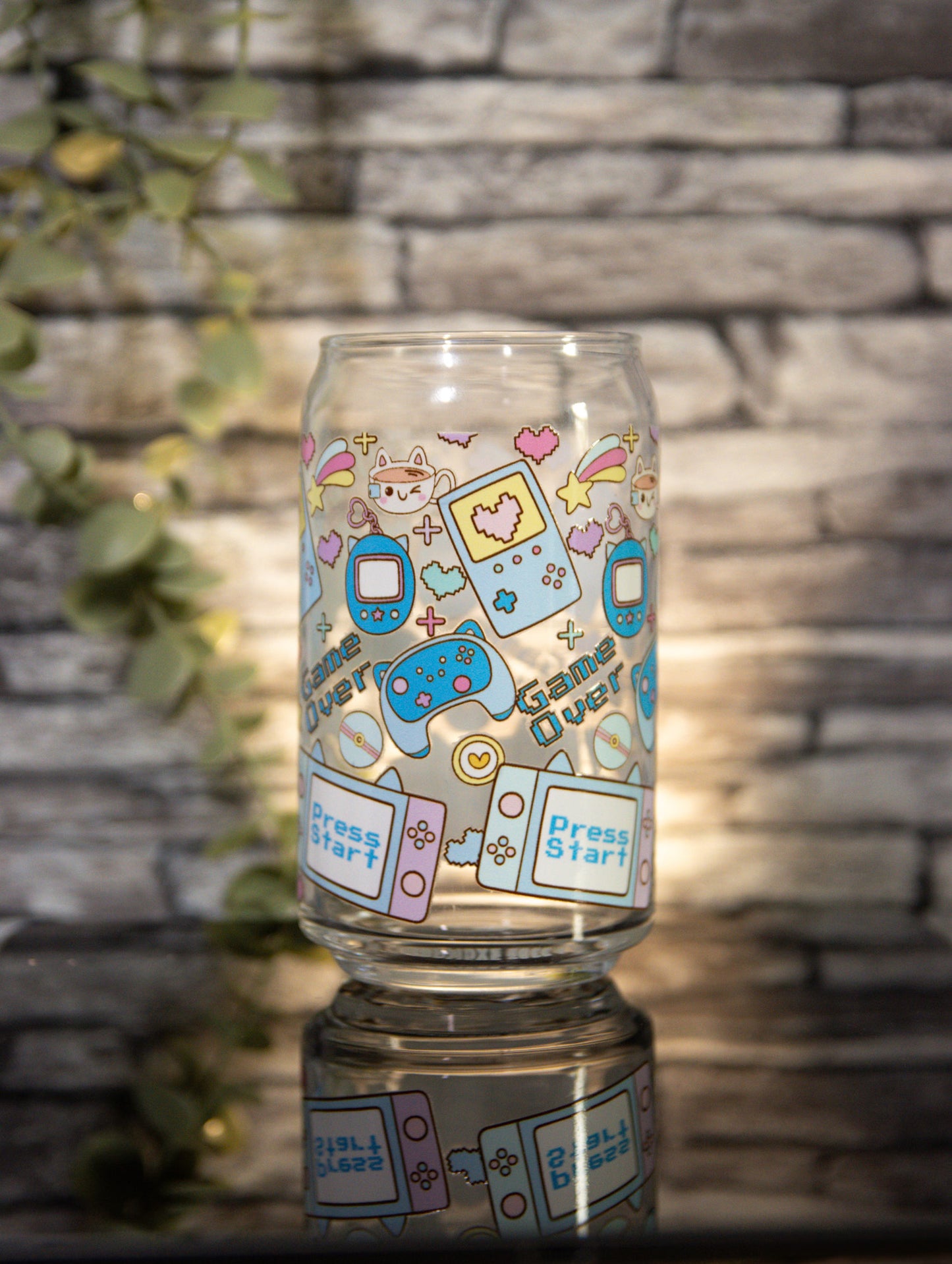 Cute Gaming Blue | Glass Can