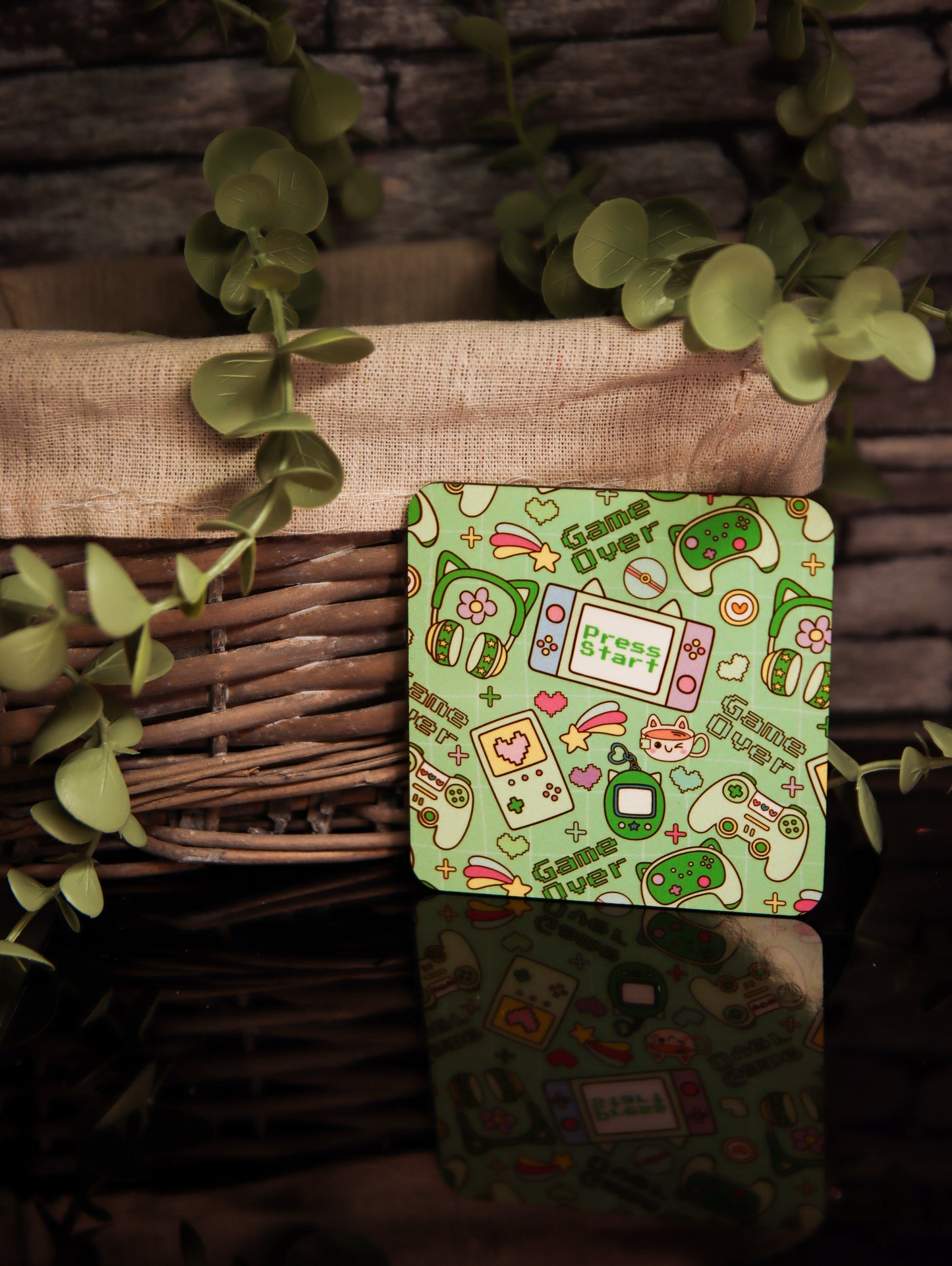 Cute Gaming Green | Coasters