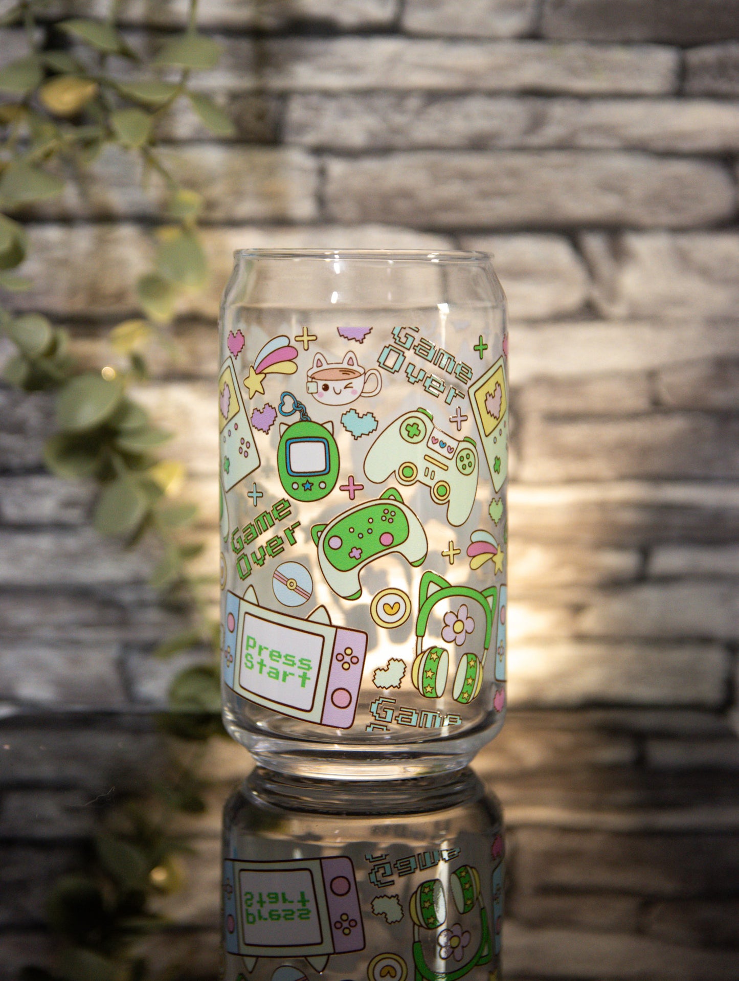Cute Gaming Green | Glass Can