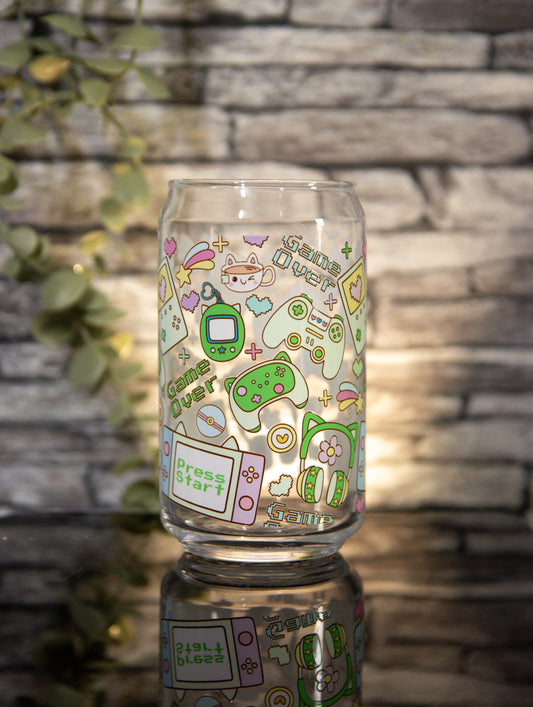 Cute Gaming Green | Glass Can