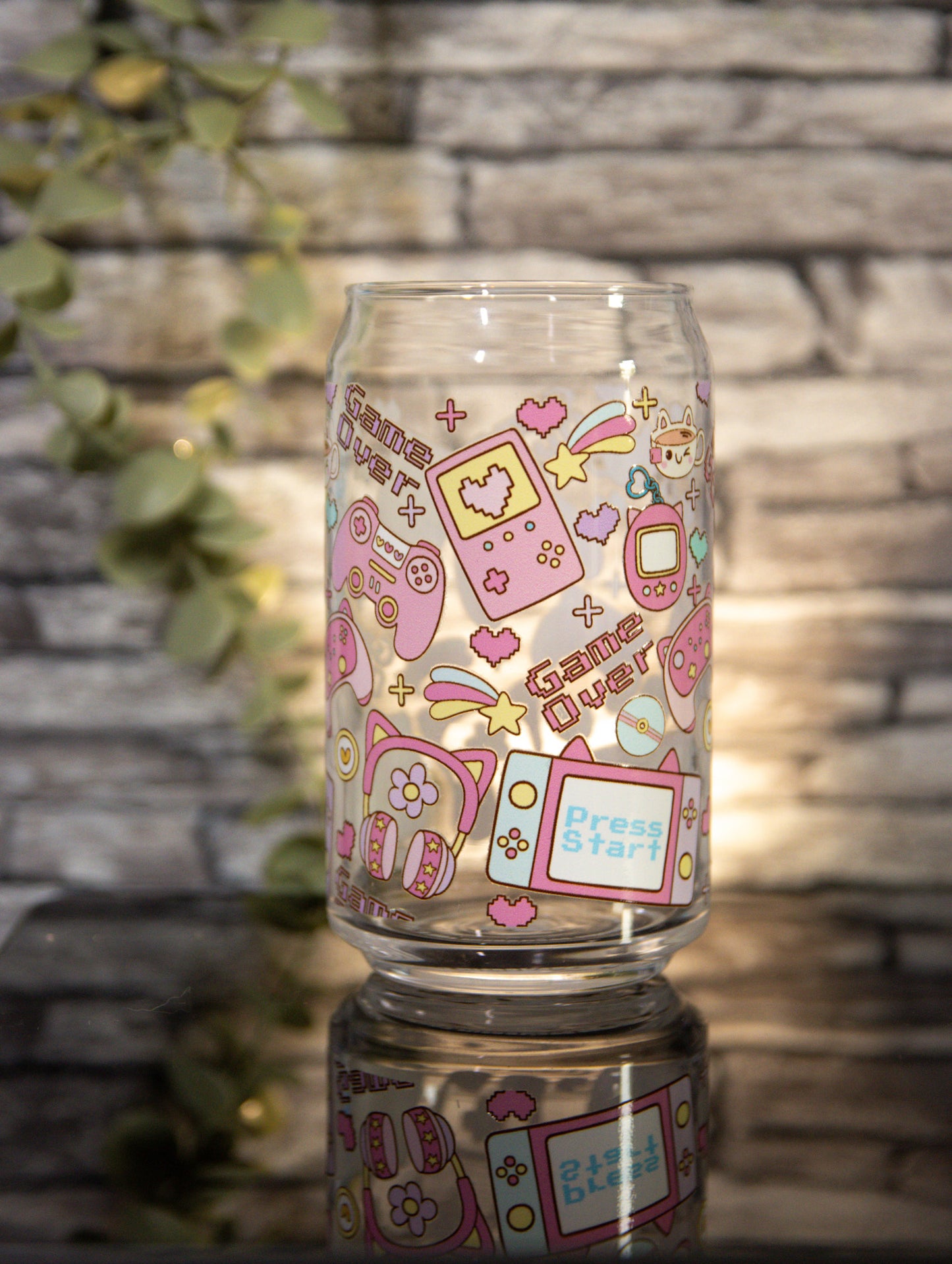 Cute Gaming Pink | Glass Can