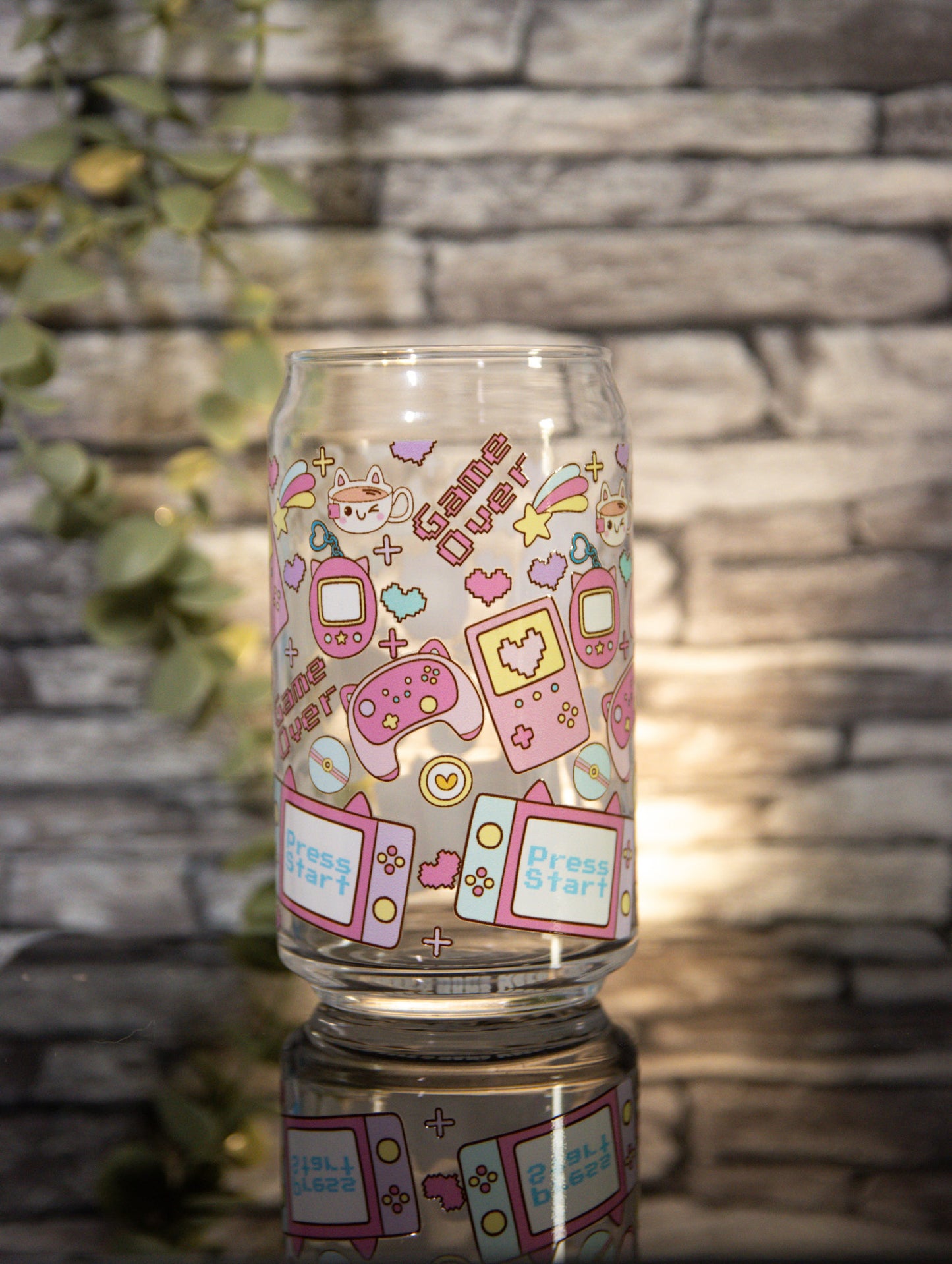 Cute Gaming Pink | Glass Can