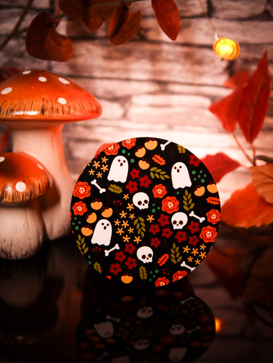 Floral Halloween Black | Coasters
