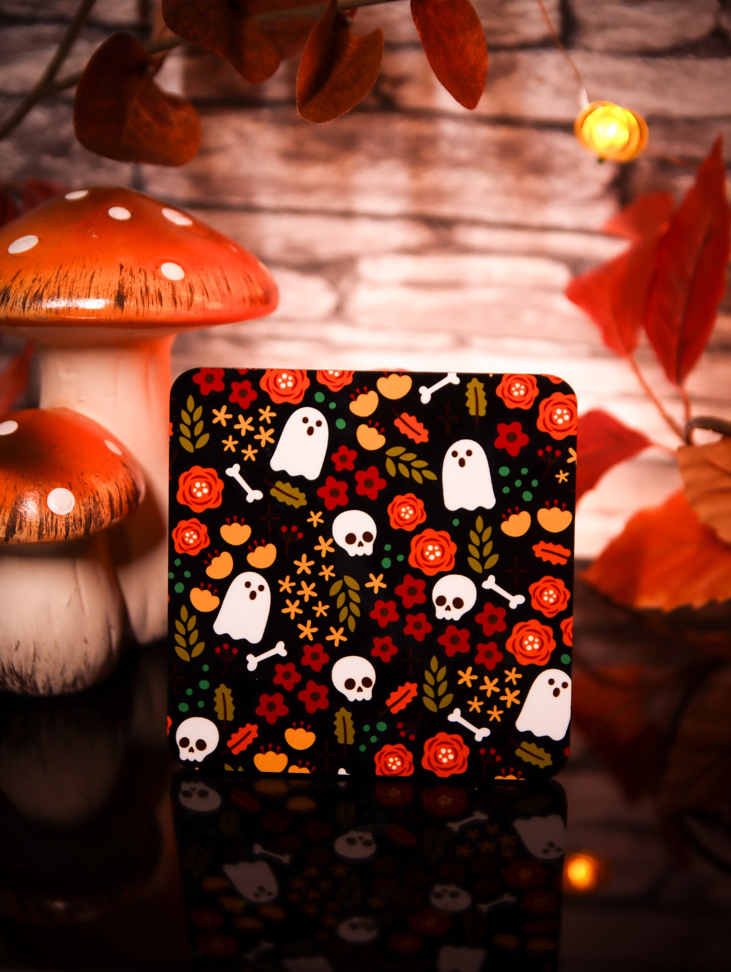 Floral Halloween Black | Coasters