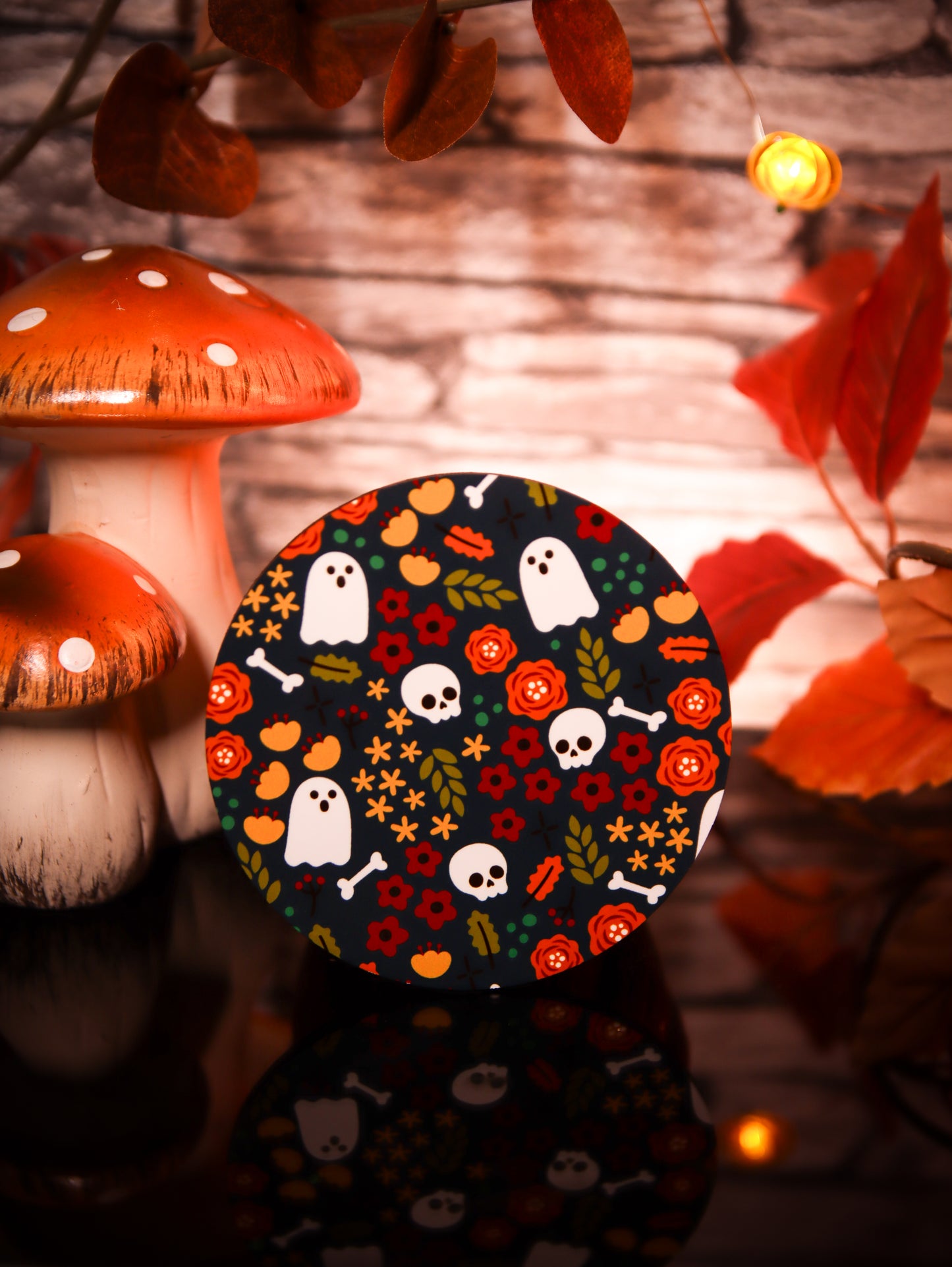 Floral Halloween Dark Blue | Coasters