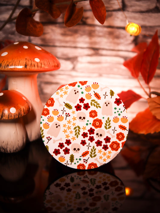 Floral Halloween White | Coasters