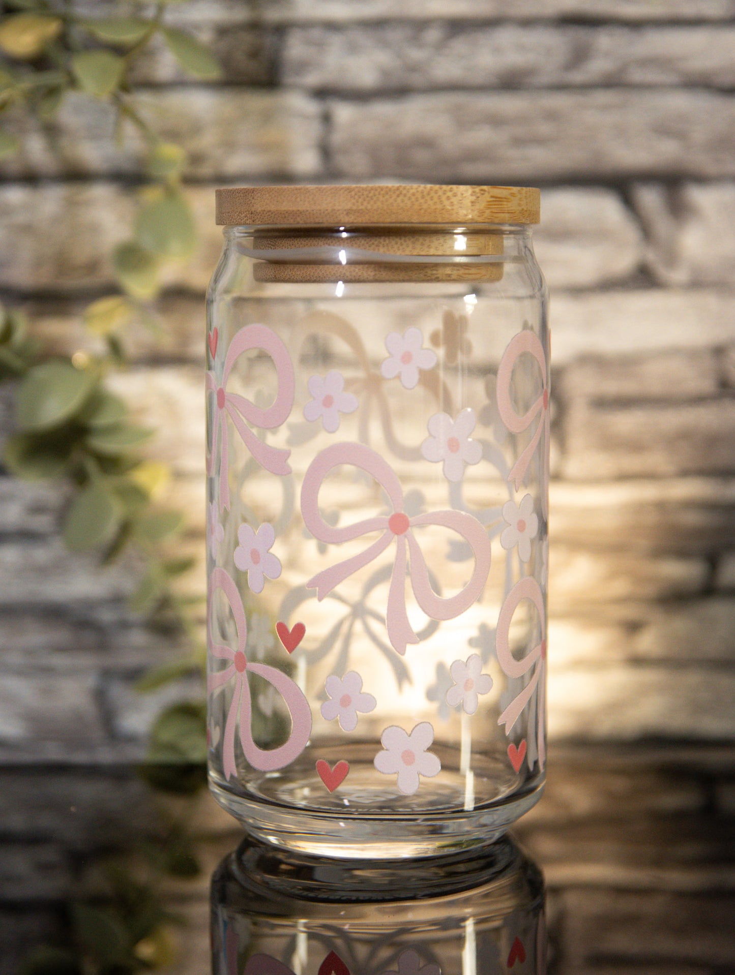 Glass Cup Lid Bamboo