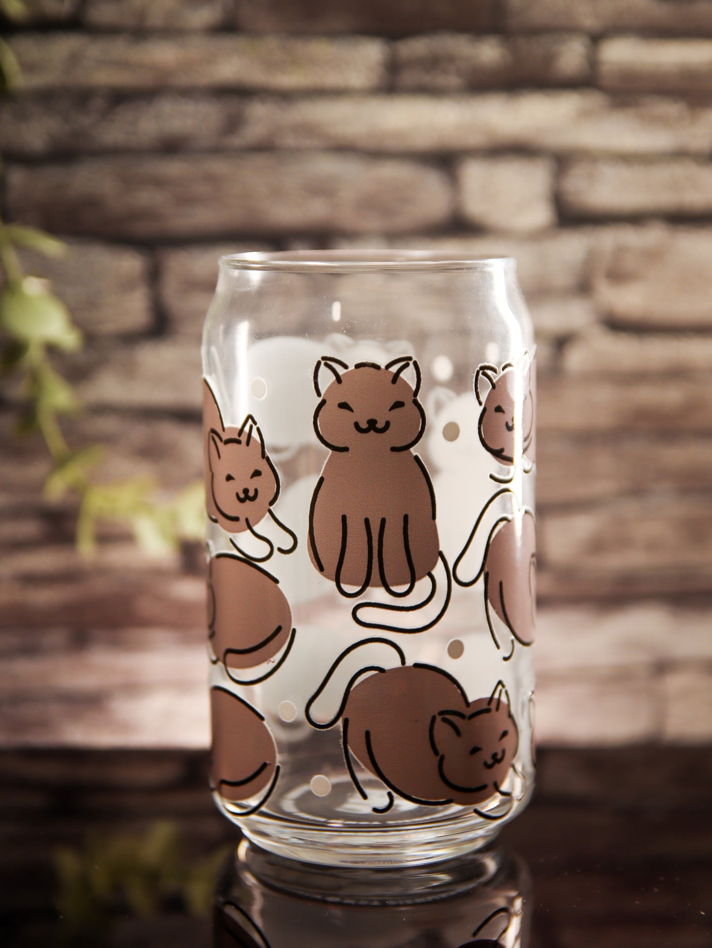 Cats Gray | Glass Can