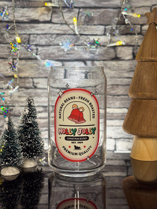 Holly Jolly Bells | Glass Can