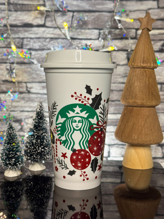 Christmas Wreath - Christmas Baubles | Travel Cup