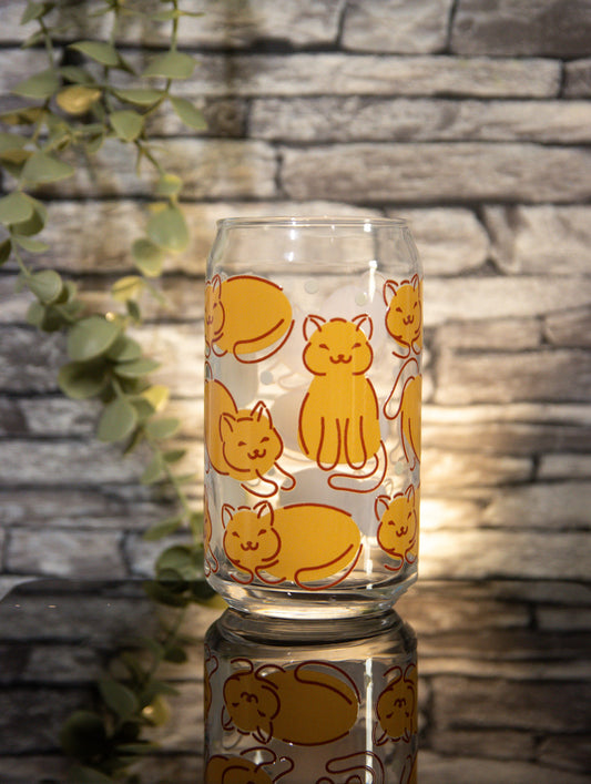 Cats Orange | Glass Can