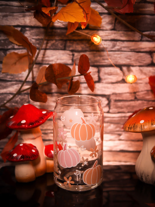 Pastel Pumpkins | Glass Can