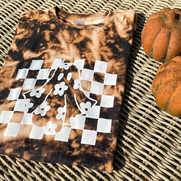 Reversed Dye Checkered Ghost | T-Shirt