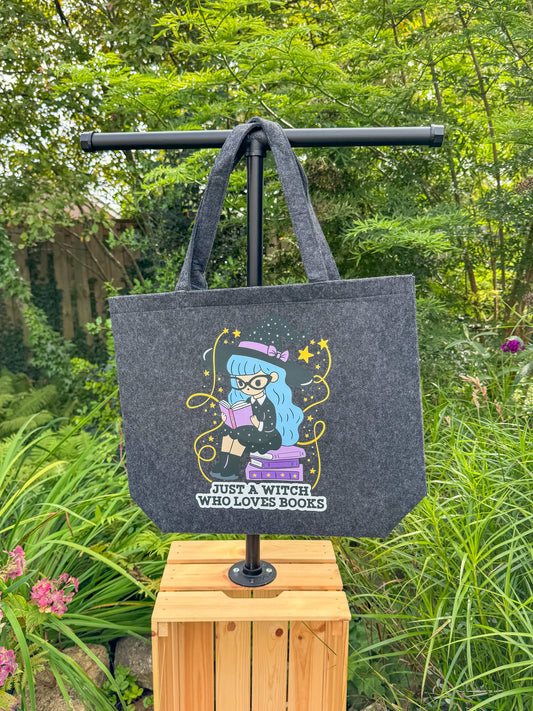 Just A Witch Who Loves Books | Felt Bag